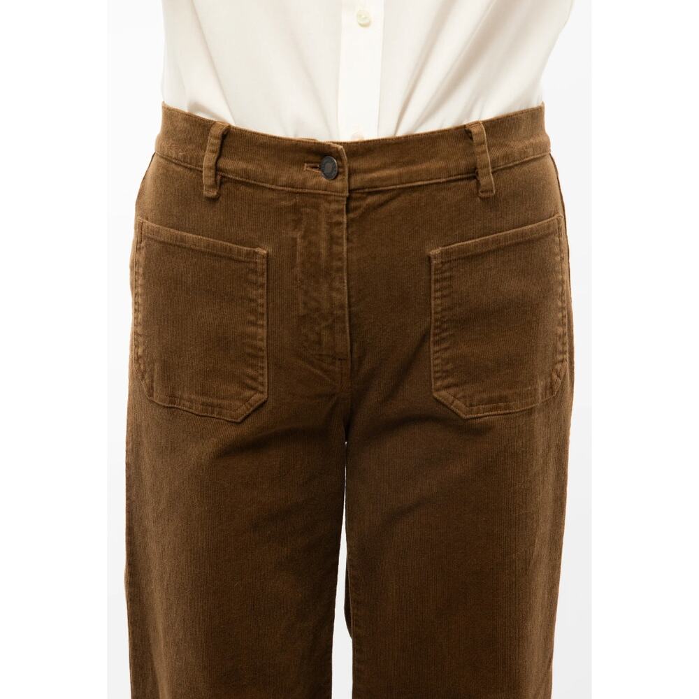 Nili Lotan Womans 2 Florence Wide Leg Corduroy Flare Pants High Rise Cigar Brown - Picture 8 of 14
